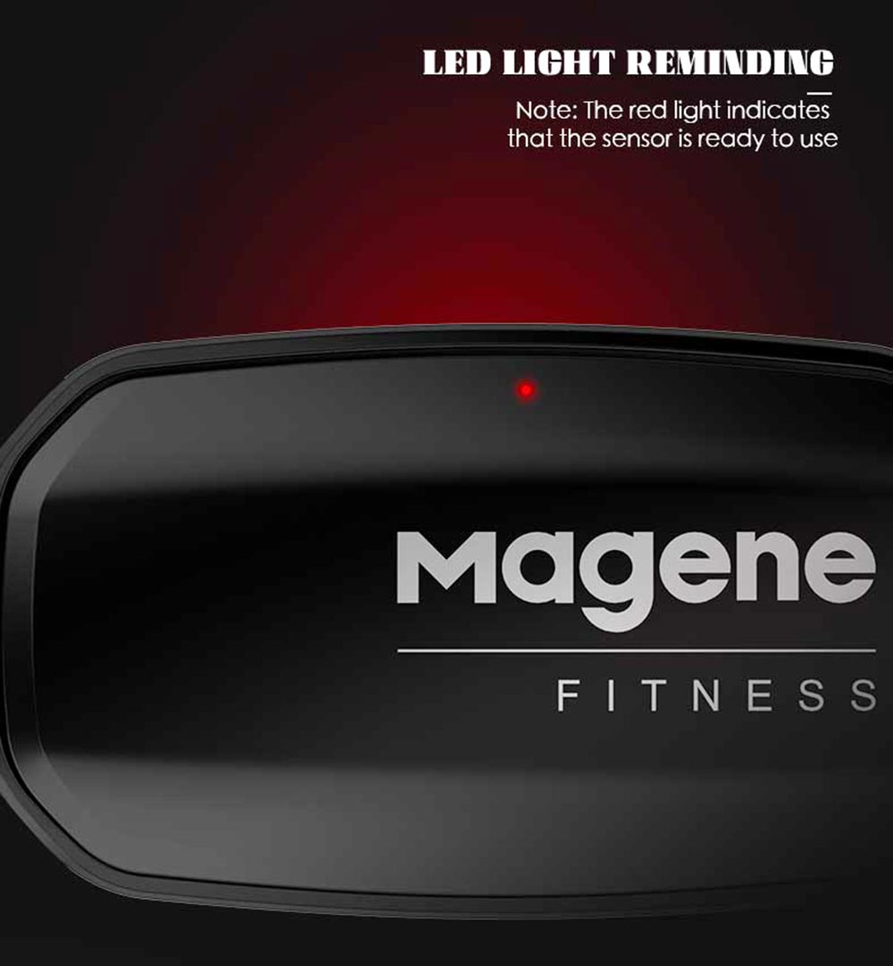 Magene HRM30 Heart Rate Monitor ANT+/Bluetooth Connection IP67 Waterproof & Dustproof with Long Battery Life LED Light