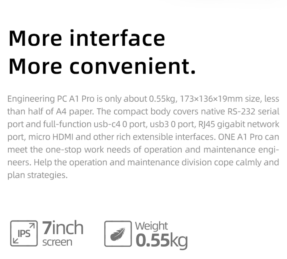 One Netbook A1 Pro 7 Inches Mini Laptop for Engineers Intel Core i7-1160G7 16GB RAM 512G SSD 2048 Pressure Level