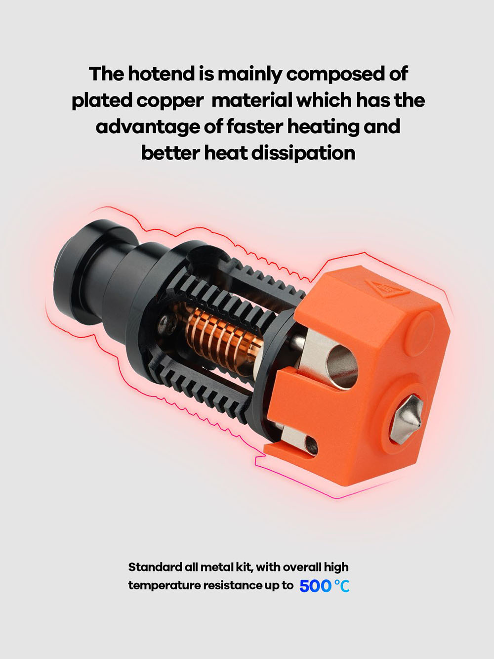 Phaetus Dragon Hotend HF V2.0 Super Precision 3D Printer Extrusion Head for V6 Hotend DDE DDB Direct Drive Bowden - Blue