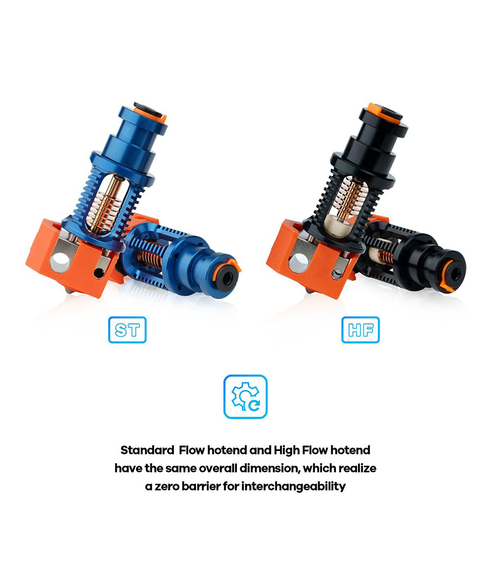 Phaetus Dragon Hotend HF V2.0 Super Precision 3D Printer Extrusion Head for V6 Hotend DDE DDB Direct Drive Bowden - Blue