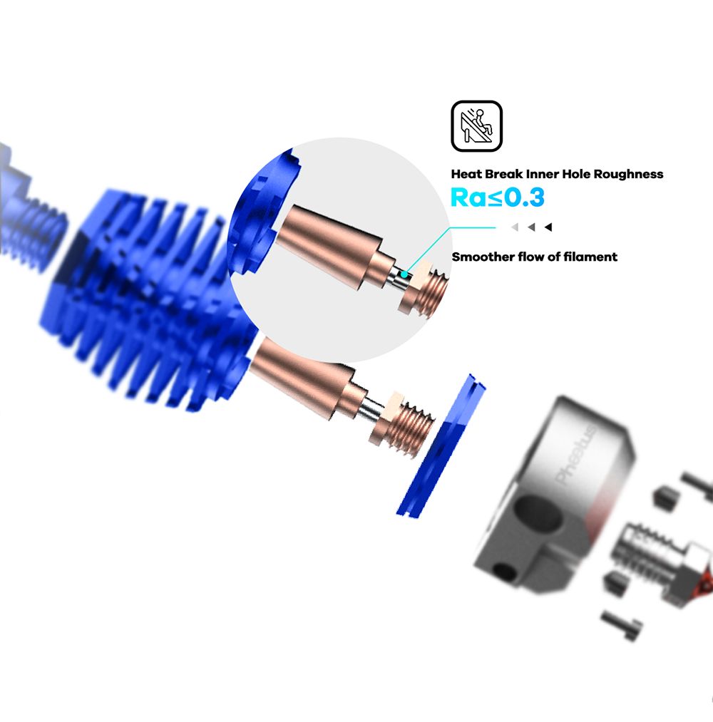 Phaetus Dragonfly HOTEND BMO ST Bimetal HEATBREAK for Bowden DDB Extruder Direct Drive - Blue