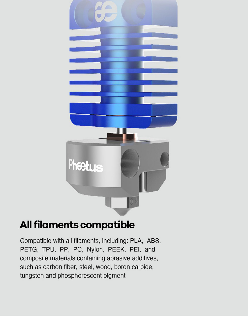 Phaetus Dragonfly HOTEND BMS ST Bimetal HEATBREAK for Bowden DDB Extruder Direct Drive - Blue