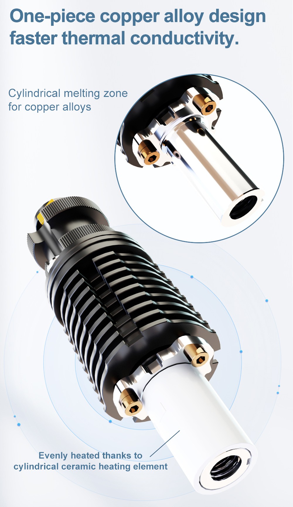 Phaetus Rapido Hotend UHF Printing Flow up to 75mm³/s for DDB Extruder Ender3 V2 CR10 V3 115W