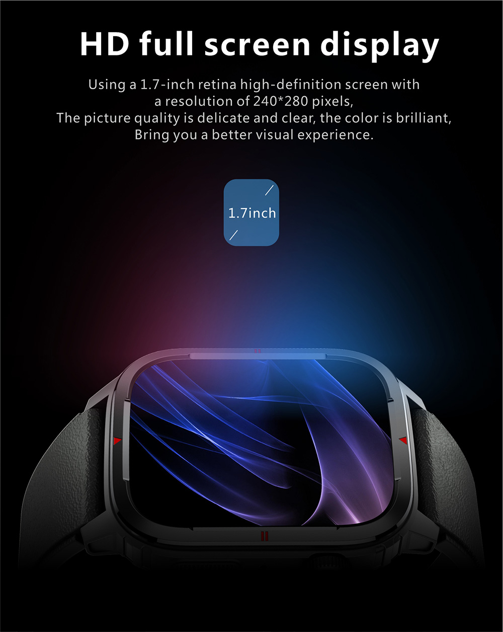 Makibes Q25 Smartwatch Bluetooth Calling Watch 1.7'' Touch Screen Heart Rate SpO2 BP Monitor - Army Green