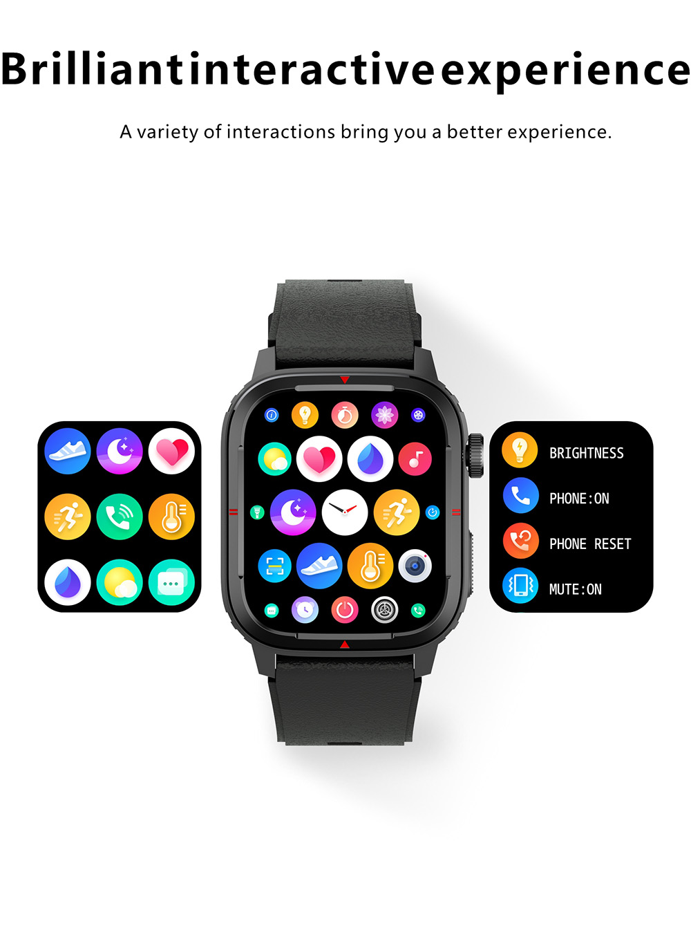 Q25 Smartwatch Bluetooth Calling Watch 1.7'' Touch Screen Gray