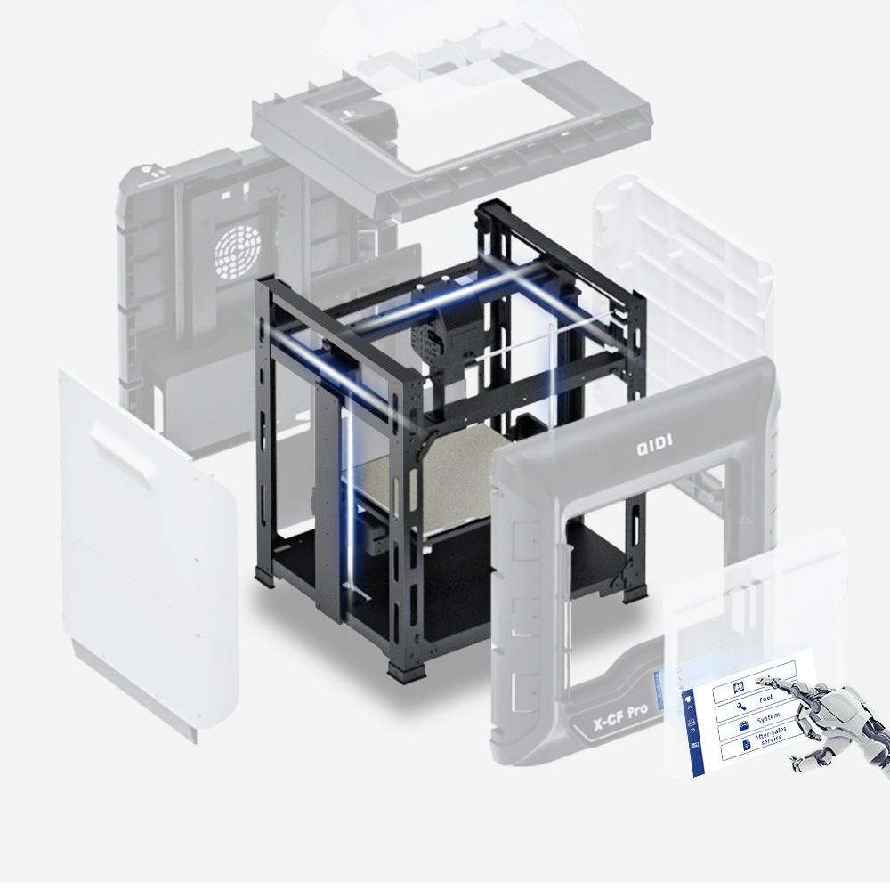 QIDI TECH X-CF Pro Industrial Grade 3D Printer, Specially Developed for Printing Carbon Fiber&Nylon, Auto Levelling