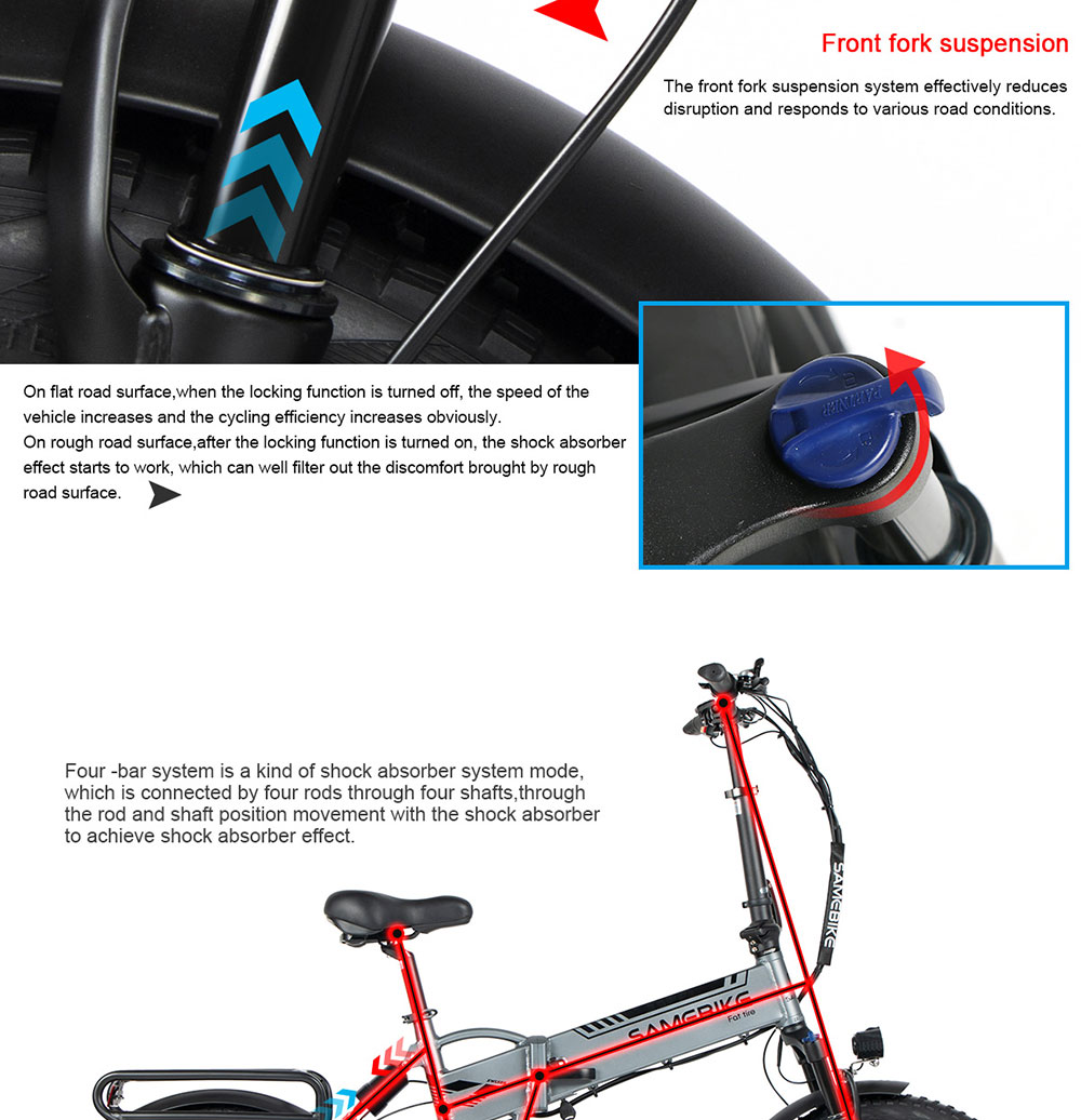 SAMEBIKE XWLX09 20 Inches Fat Tire eBike 500W All Terrain eBike 25-35km/h Max Speed 80-90km Max Mileage - Silver 23 SAMEBIKE XWLX09 20 Inches Fat Tire eBike 500W All Terrain eBike 25-35km/h Max Speed 80-90km Max Mileage - Silver
