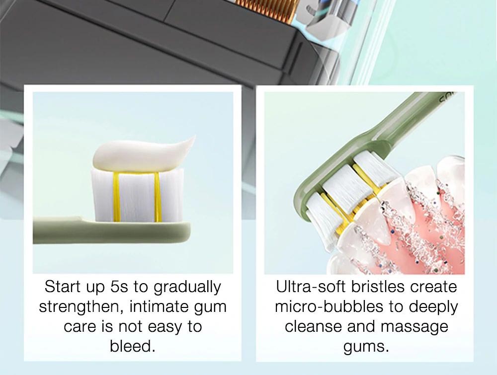 SOOCAS D2 Sonic Electric Toothbrush UVC Disinfect IPX7 Waterproof USB Rechargeable with 3 Brushing Mode - White