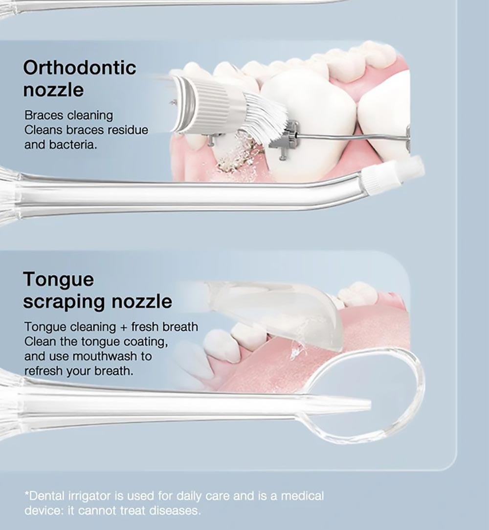 SOOCAS W1 Portable Pull-Out Oral Irrigator 4 Frequency Conversion Modes IPX7 Waterproof Intelligent Power-off