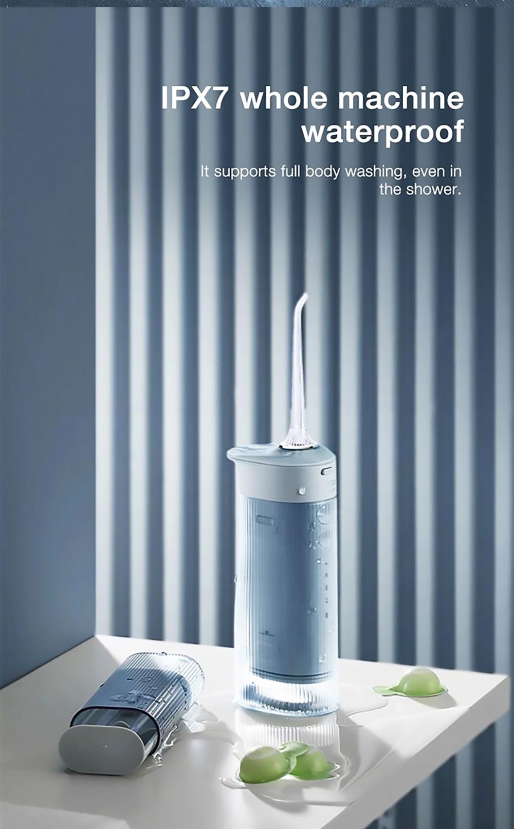 SOOCAS W1 Portable Pull-Out Oral Irrigator 4 Frequency Conversion Modes IPX7 Waterproof Intelligent Power-off