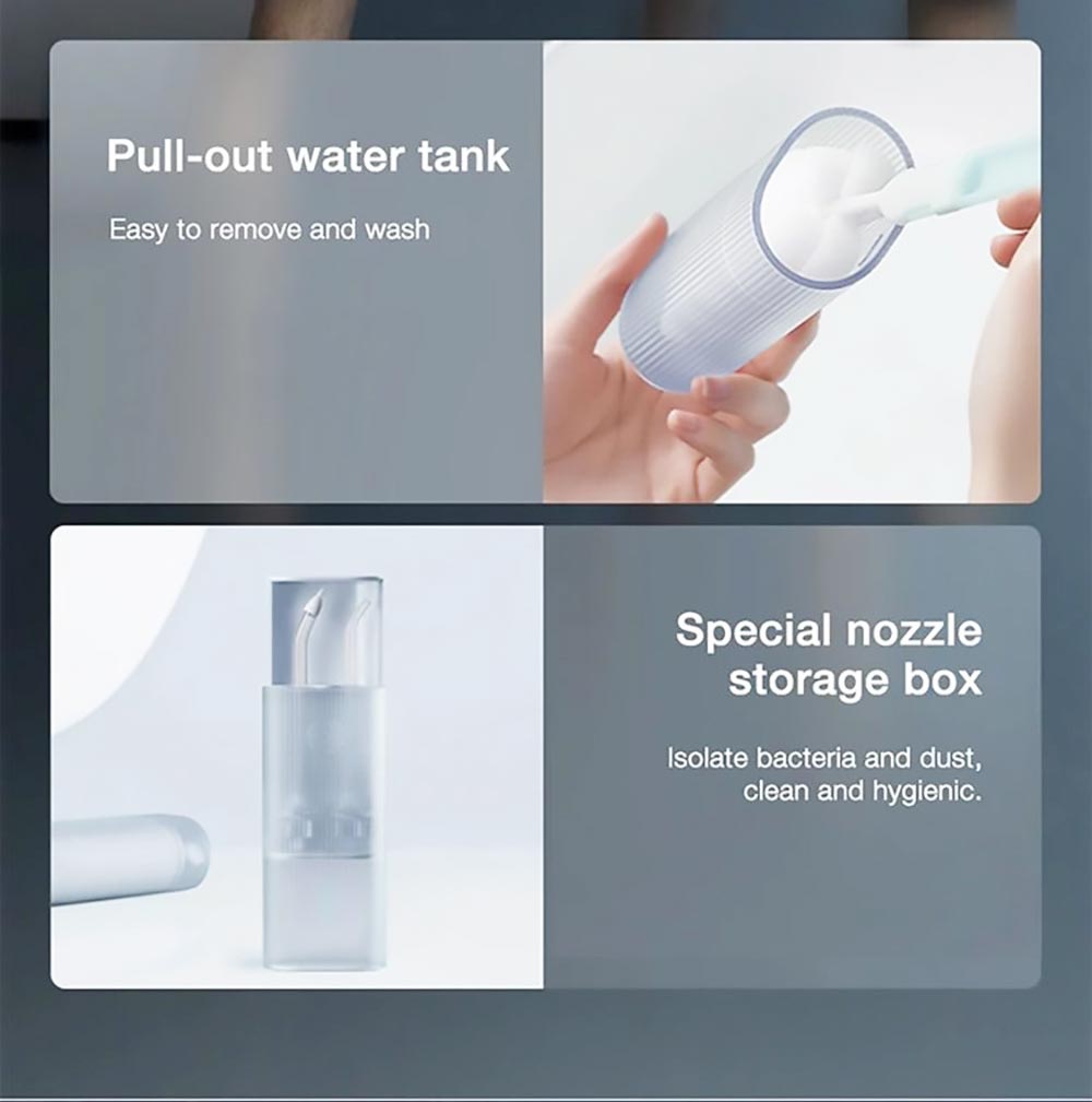 SOOCAS W1 Portable Pull-Out Oral Irrigator 4 Frequency Conversion Modes IPX7 Waterproof Intelligent Power-off
