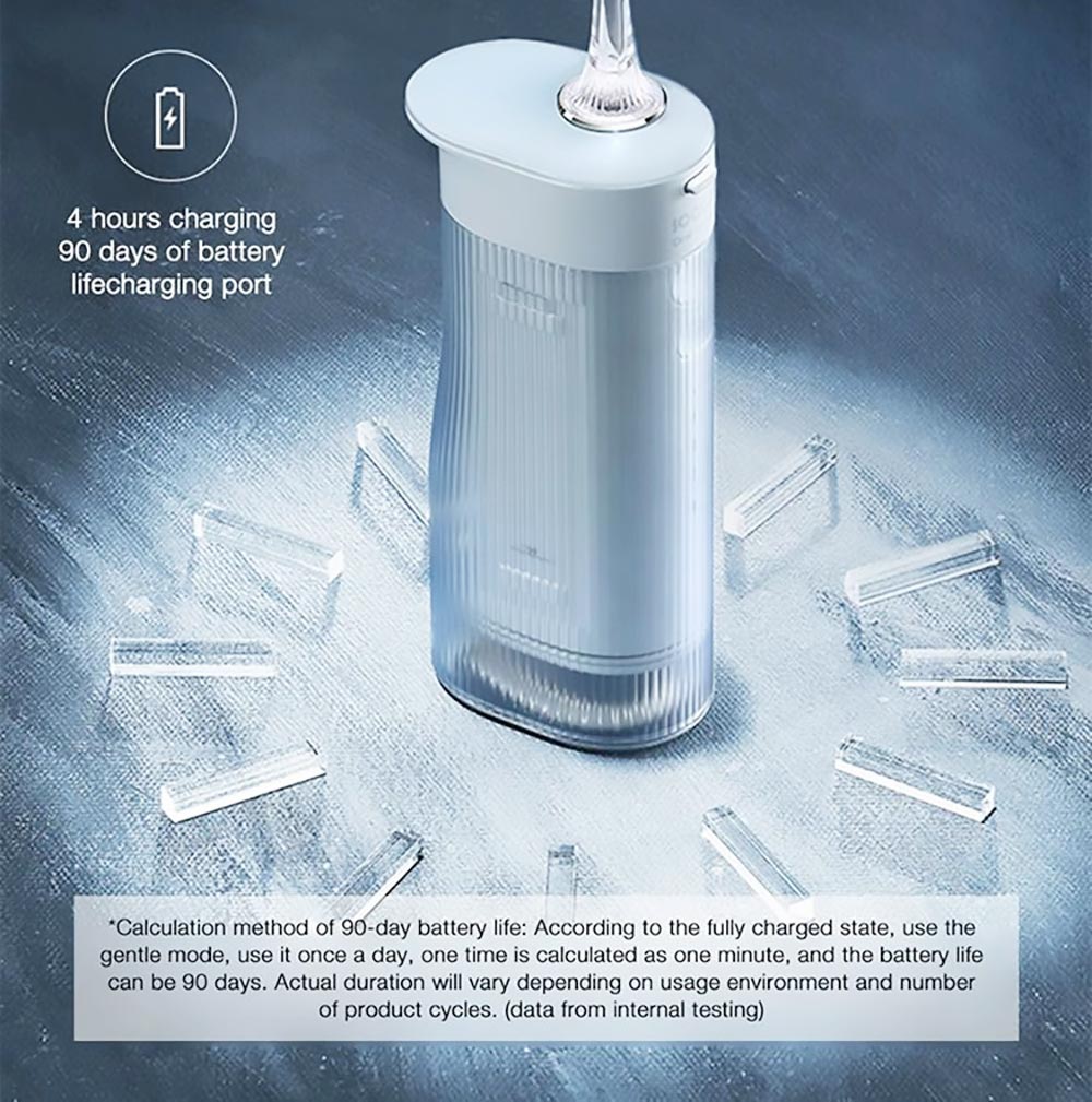 SOOCAS W1 Portable Pull-Out Oral Irrigator 4 Frequency Conversion Modes IPX7 Waterproof Intelligent Power-off