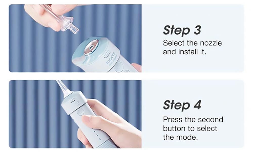 SOOCAS W1 Portable Pull-Out Oral Irrigator 4 Frequency Conversion Modes IPX7 Waterproof Intelligent Power-off