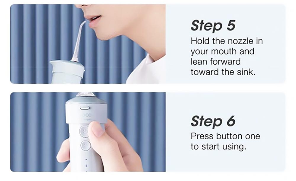 SOOCAS W1 Portable Pull-Out Oral Irrigator 4 Frequency Conversion Modes IPX7 Waterproof Intelligent Power-off