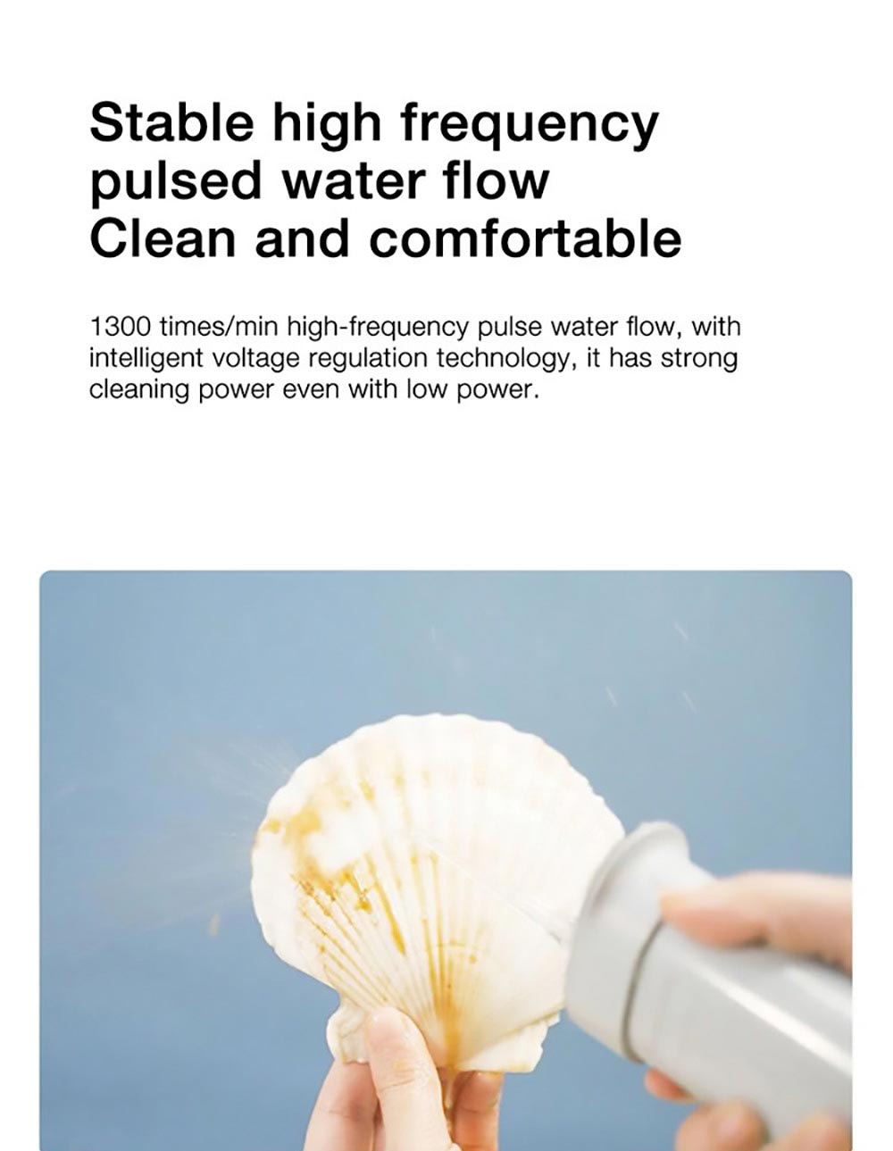 SOOCAS W1 Portable Pull-Out Oral Irrigator 4 Frequency Conversion Modes IPX7 Waterproof Intelligent Power-off