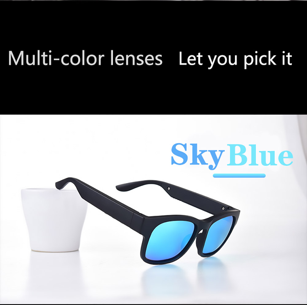 Smart Bluetooth Sunglasses TWS Audio Eyewear Music & Hands Free Calling Sunglasses BT5.0 - Blue