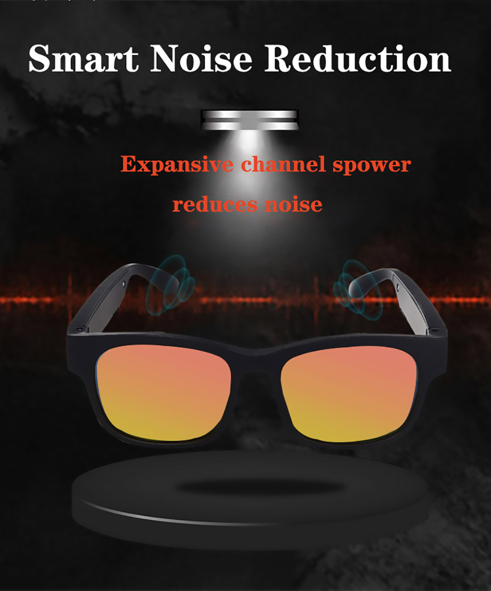 Smart Bluetooth Sunglasses TWS Audio Eyewear Music & Hands Free Calling Sunglasses BT5.0 - Silver