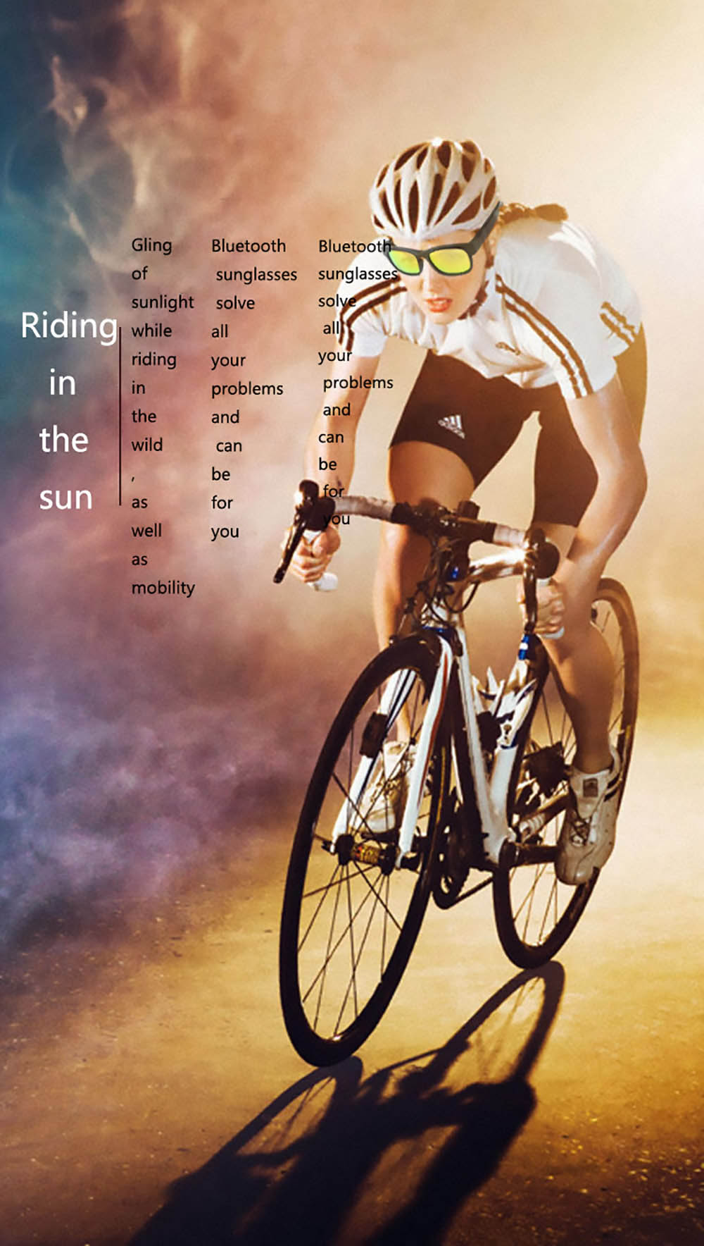 Smart Bluetooth Sunglasses TWS Audio Eyewear Music & Hands Free Calling Sunglasses BT5.0 - Silver