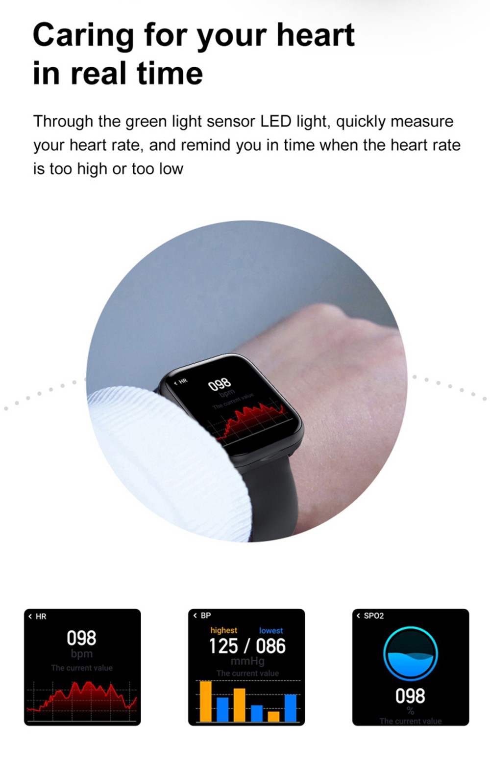 Smart Watch with Bluebooth Earbuds, Wireless Earphones Fitness Tracker Waterproof Sports Bracelet with HR Monitor