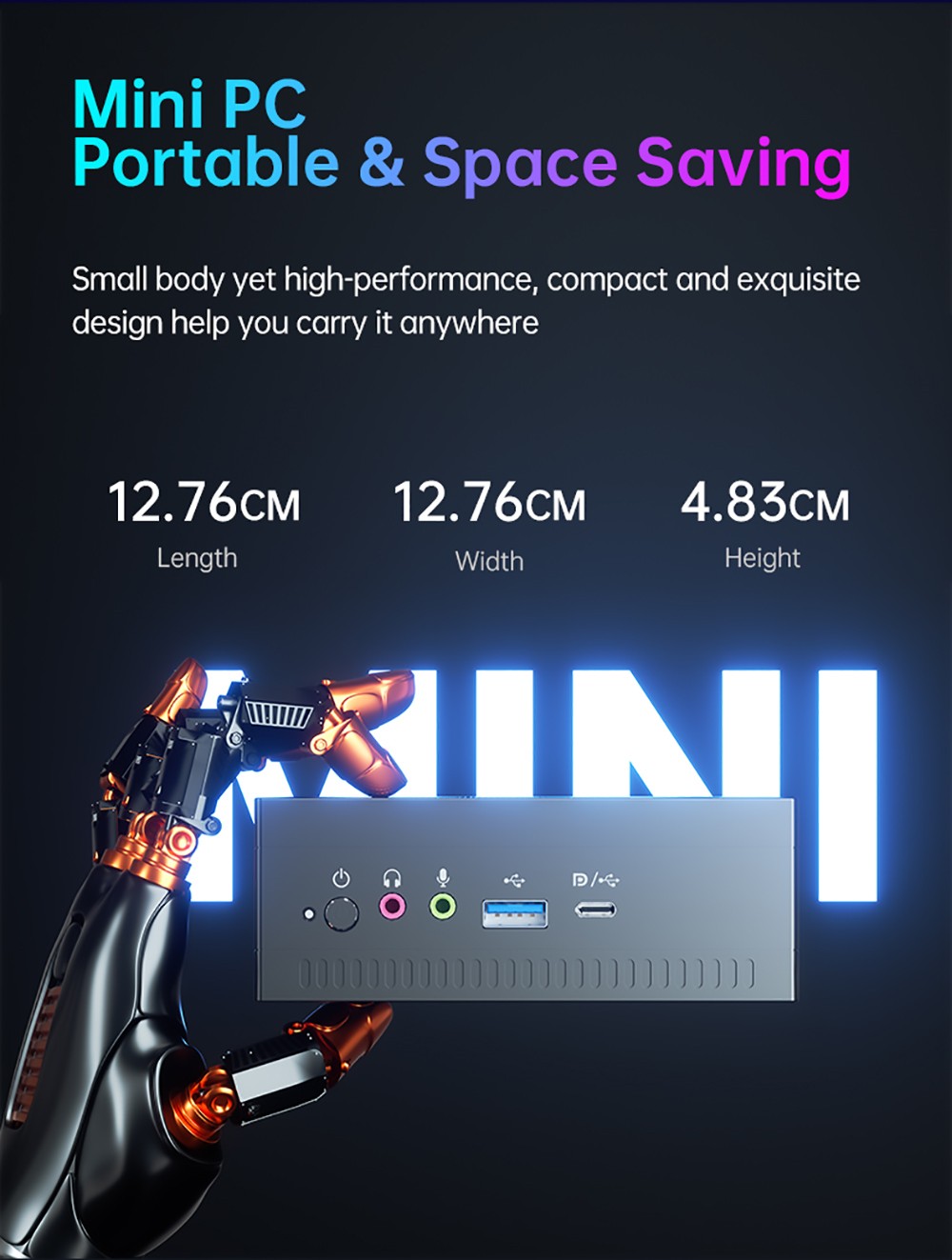 T-bao MN32 AMD R3 3200U 2 Cores 4 Threads 8GB RAM 256GB ROM Windows 10 Mini PC RJ45 up to 1000M WiFi Bluetooth