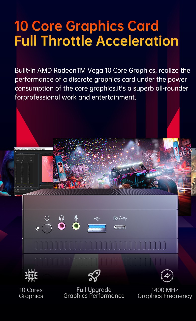 T-bao MN37 AMD R7 3750H 4 Cores 8 Thread, Windows 10 Mini PC 16GB DDR4 RAM 512GB ROM Support HD Display 5 USB Ports 23 T-bao MN37 AMD R7 3750H 4 Cores 8 Thread, Windows 10 Mini PC 16GB DDR4 RAM 512GB ROM Support HD Display 5 USB Ports