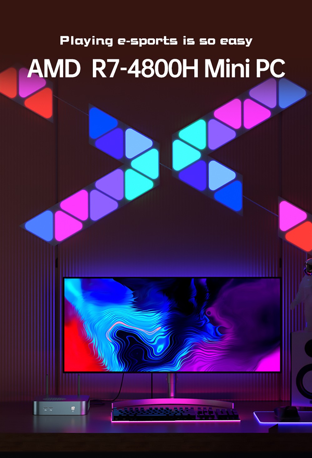 T-bao MN48H AMD Ryzen™ 7 4800H 8 Cores 16 Threads 32GB RAM 1TB ROM DDR4-3200 Windows 10 Mini PC RJ45 up to 1000M