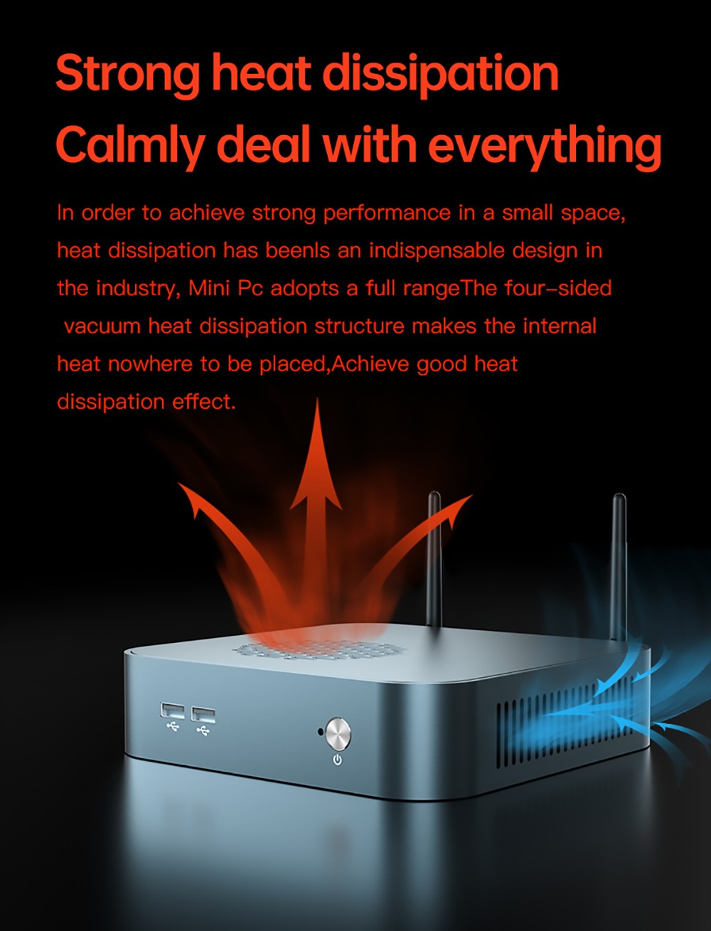 T-bao MN48H AMD Ryzen™ 7 4800H 8 Cores 16 Threads 32GB RAM 1TB ROM DDR4-3200 Windows 10 Mini PC RJ45 up to 1000M