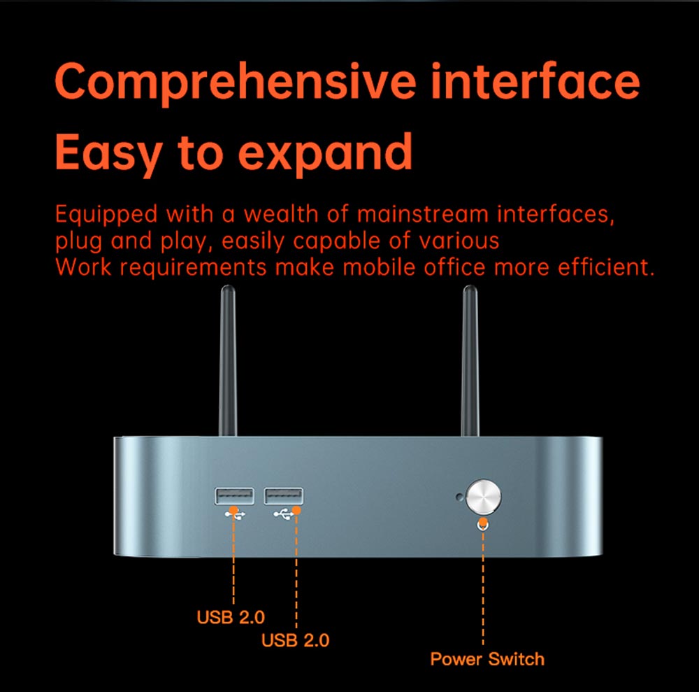 T-bao MN59H AMD Ryzen™ 9 5900HX 8 Cores 16 Threads 32GB RAM 1TB ROMDDR4-3200 Windows 10 Mini PC RJ45 up to 1000M