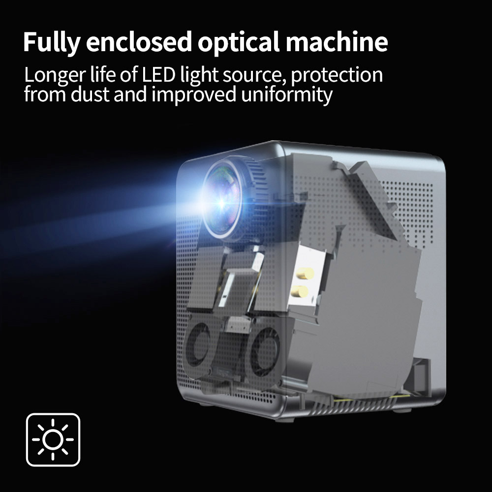 T03 Portable LCD Projector 1920*1080 HD 1080P 150 ANSI Lumens for Family Education and Entertainment with EU Plug