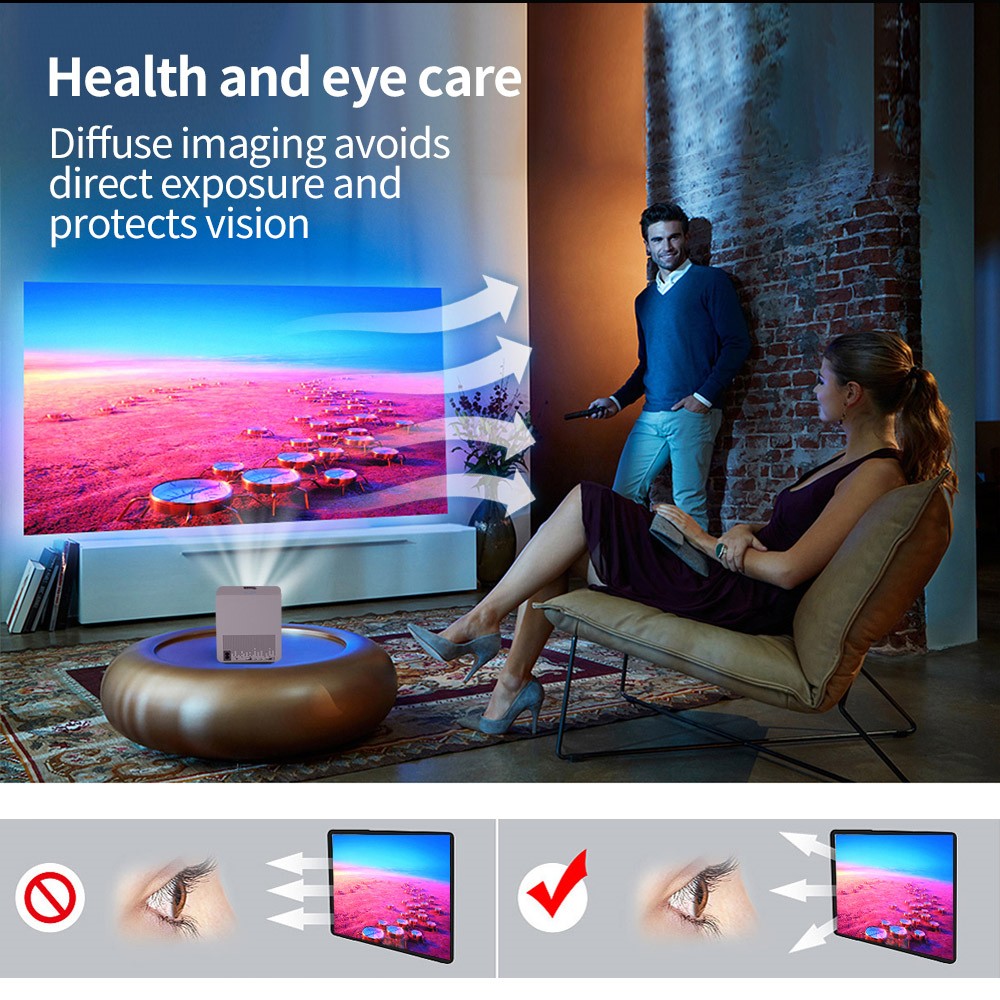 T03 Portable LCD Projector 1920*1080 HD 1080P 150 ANSI Lumens for Family Education and Entertainment with EU Plug