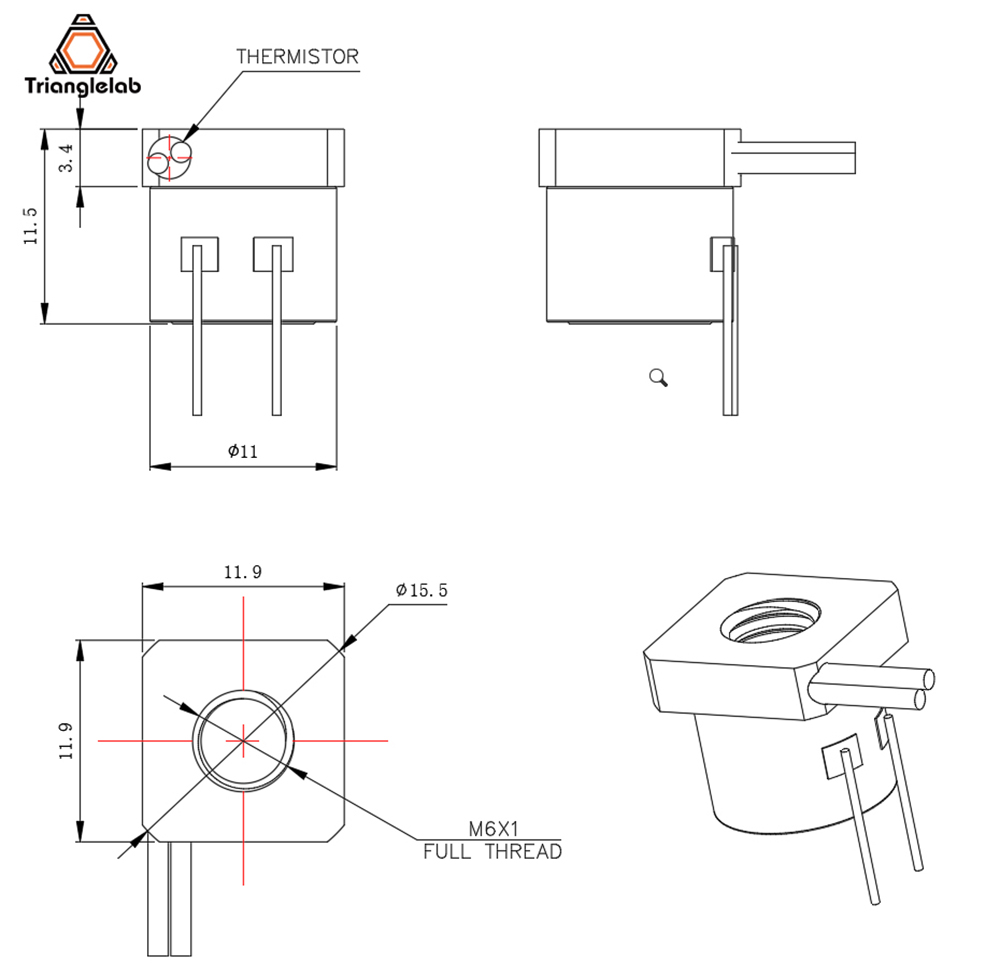 TriangleLab CHC KIT Ceramic Heating Core Quick Heating Mini For Ender 3 V6 CR10 CR-10 Mk3s 3D Printer Hotend 20 TriangleLab CHC KIT Ceramic Heating Core Quick Heating Mini for Ender 3 V6 CR10 CR-10 Mk3s 3D Printer Hotend