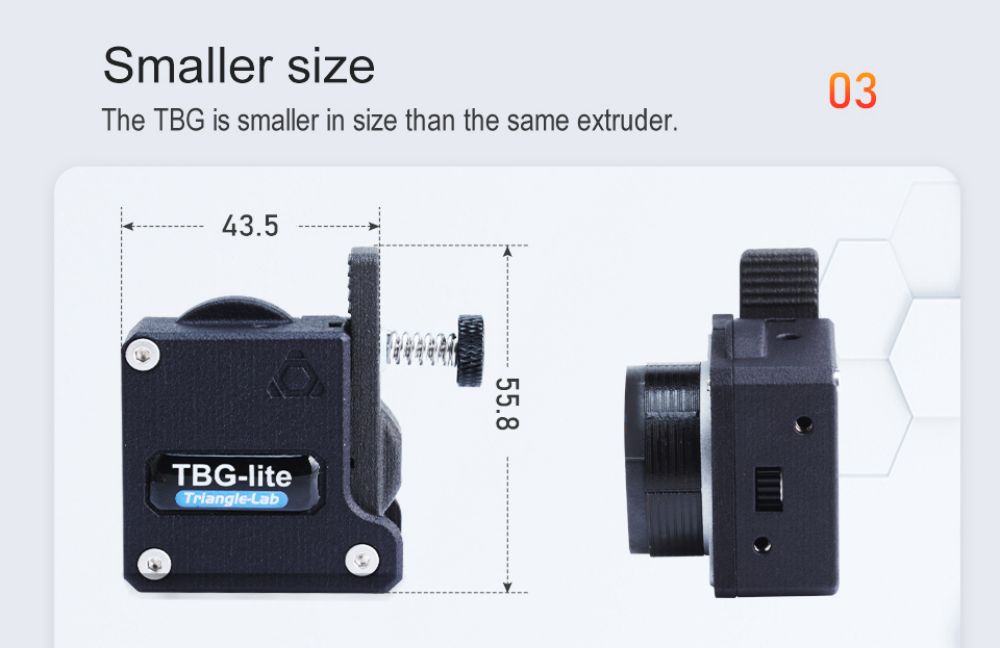 Trianglelab Big Gear TBG-LITE Extruder Bowden TBG for DDE-TBG-LITE Compatible Direct Drive Ender3 CR10 BLV 3D Printer