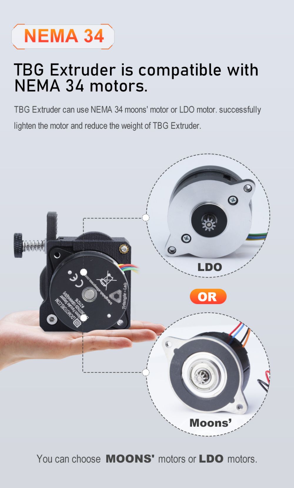 Trianglelab Big Gear TBG-LITE Extruder Bowden TBG for DDE-TBG-LITE Compatible Direct Drive Ender3 CR10 BLV 3D Printer