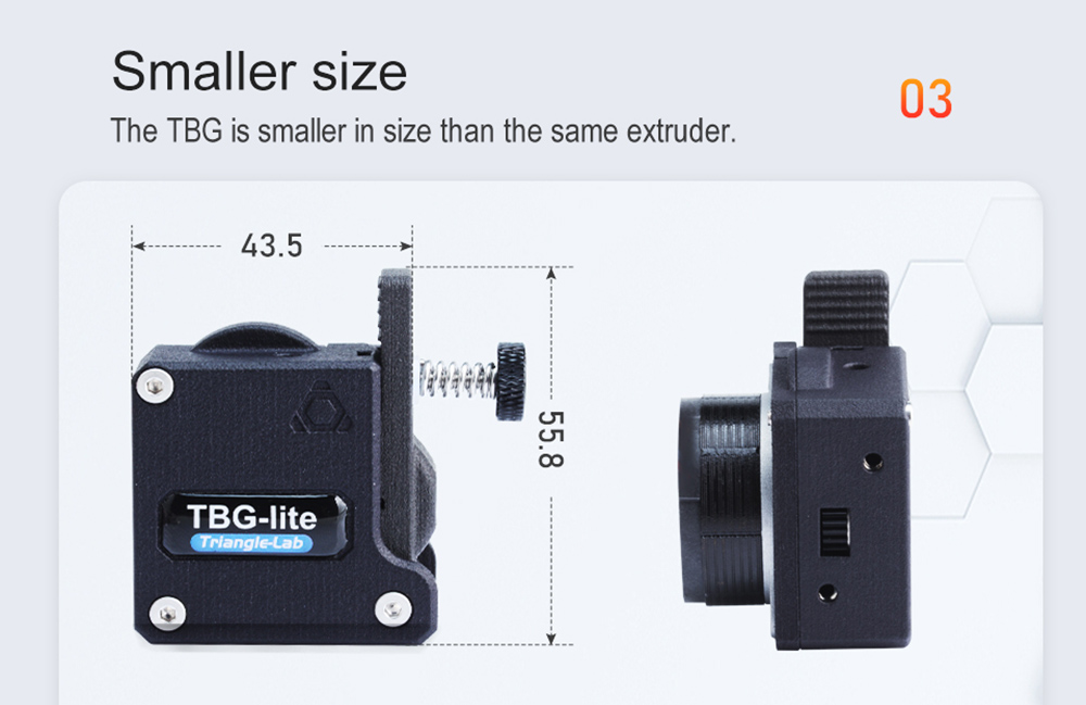 Trianglelab Big Gear TBG-LITE Extruder Bowden TBG for DDE-TBG-LITE Compatible Direct Drive Ender3 CR10 BLV 3D Printer