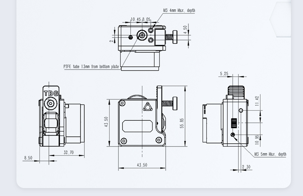 Trianglelab Big Gear TBG-LITE Extruder Bowden TBG for DDE-TBG-LITE Compatible Direct Drive Ender3 CR10 BLV 3D Printer