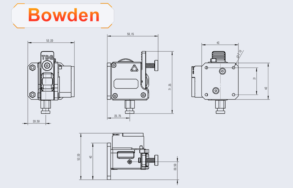 Trianglelab Big Gear TBG-LITE Extruder Bowden TBG for DDE-TBG-LITE Compatible Direct Drive Ender3 CR10 BLV 3D Printer