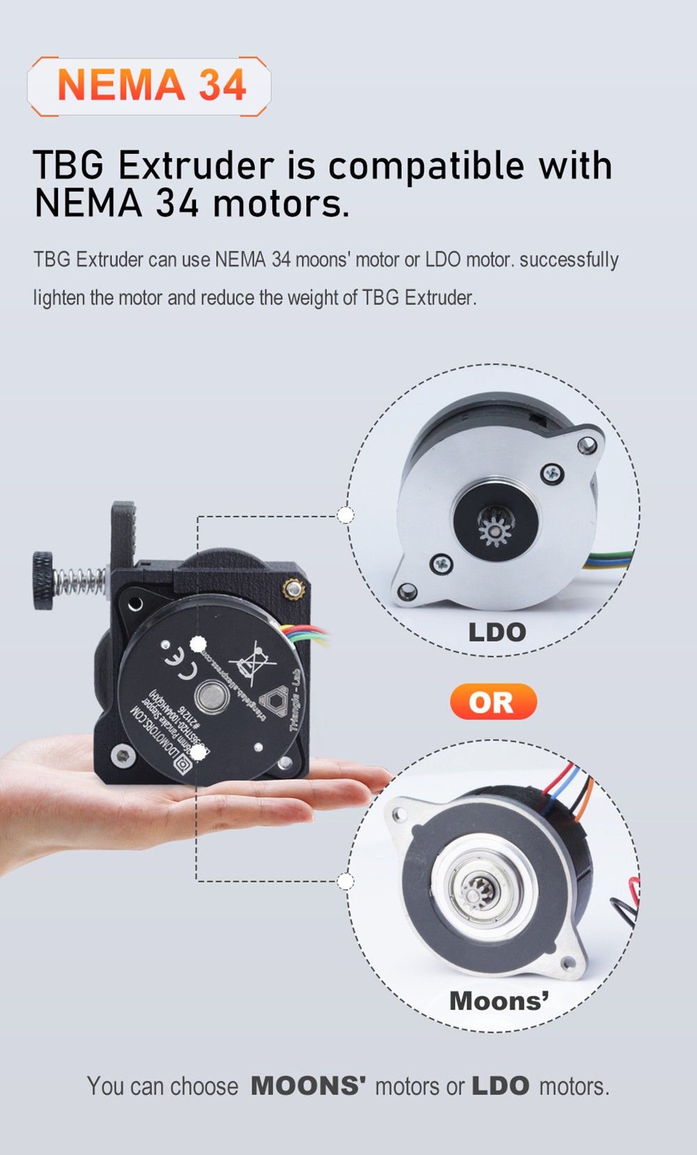 Trianglelab Big Gear TBG-LITE Extruder Bowden TBG for DDE-TBG-LITE Compatible Direct Drive Ender3 CR10 BLV 3D Printer