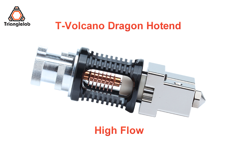 Trianglelab T-Volcano Dragon Hotend High Flow 24V 50W Heater Cartridge 104GT-2 3D Printer 12 Trianglelab T-Volcano Dragon Hotend High Flow 24V 50W Heater Cartridge 104GT-2 3D Printer