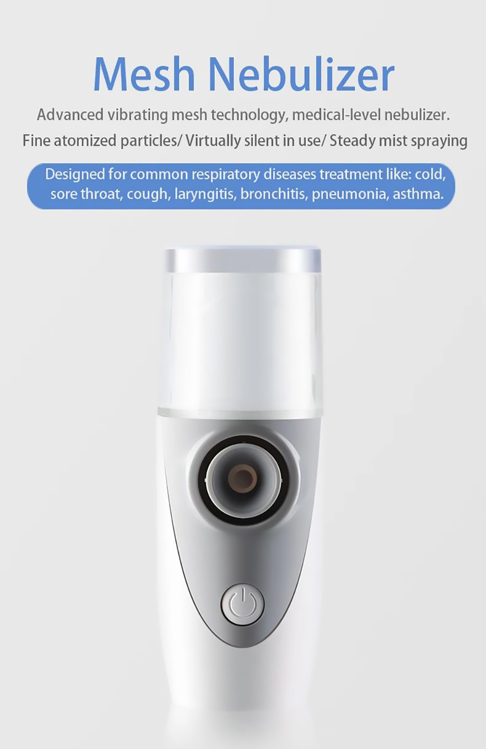 UN201 Medical Mini Handheld Portable USB Charging Inhale Nebulizer Ultrasonic for Children Adult