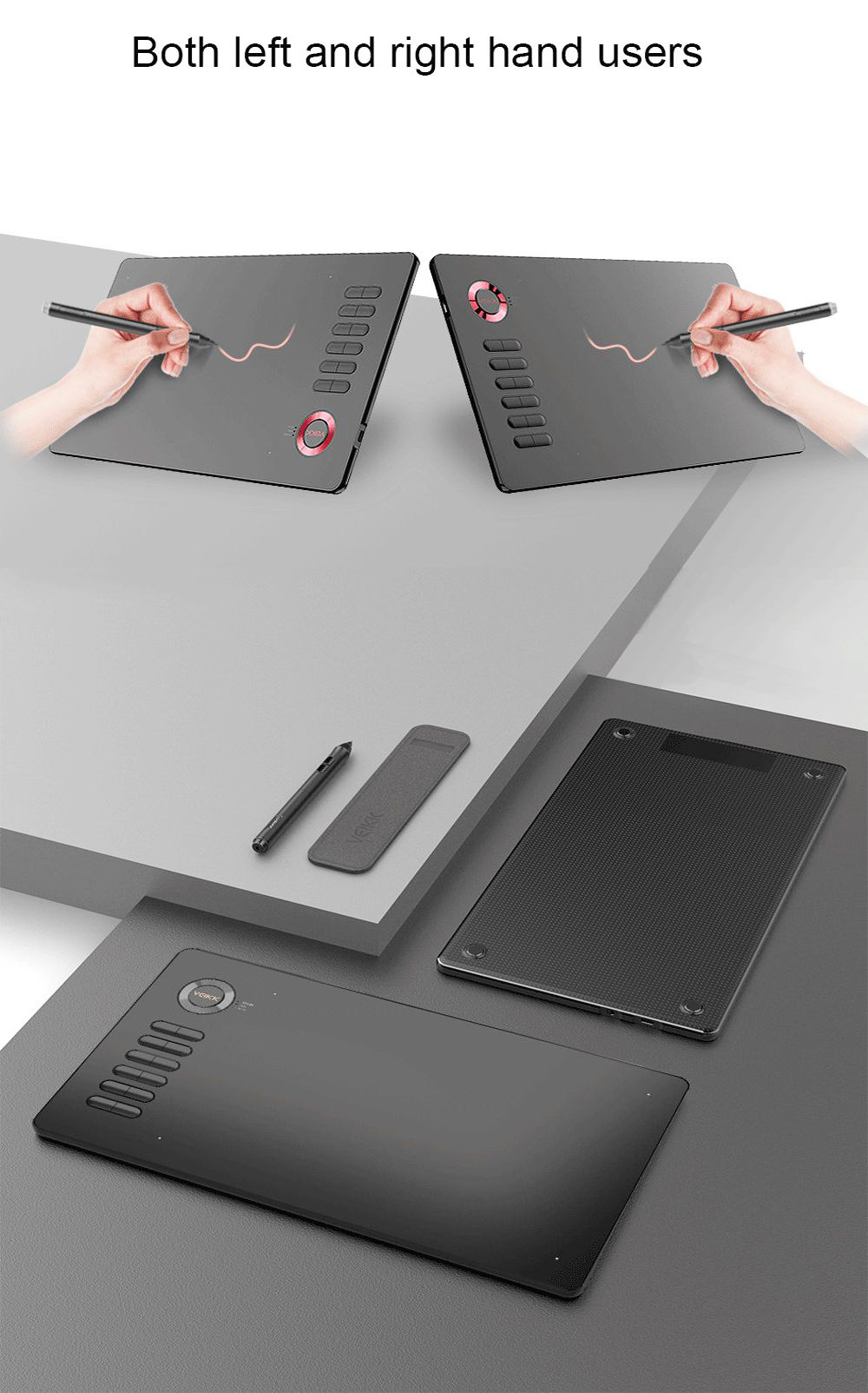 VEIKK A15 Pen Tablet 10x6'' 12 Shortcut Keys Support Windows Android Mac Linux for Professional Designer - Yellow