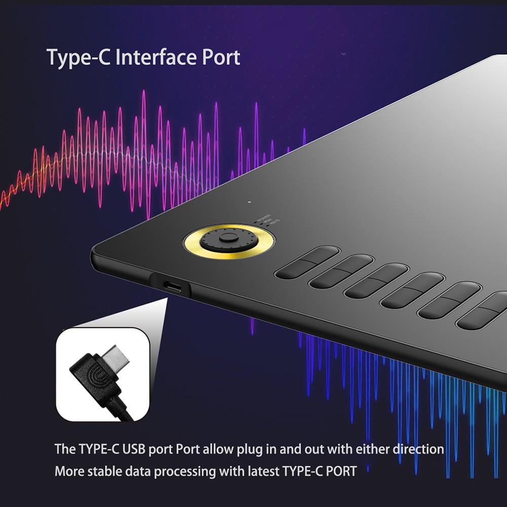 VEIKK A15Pro Drawing Tablet 10x6'' 12 Shortcut Keys Support Windows Android Mac Linux for Professional Drawing - Yellow