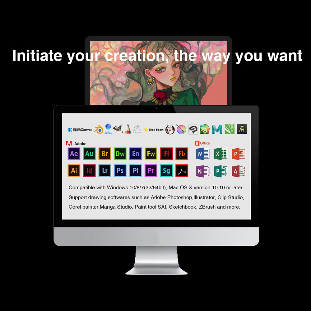 VEIKK A15Pro Drawing Tablet 10x6'' 12 Shortcut Keys Support Windows Android Mac Linux for Professional Drawing - Yellow