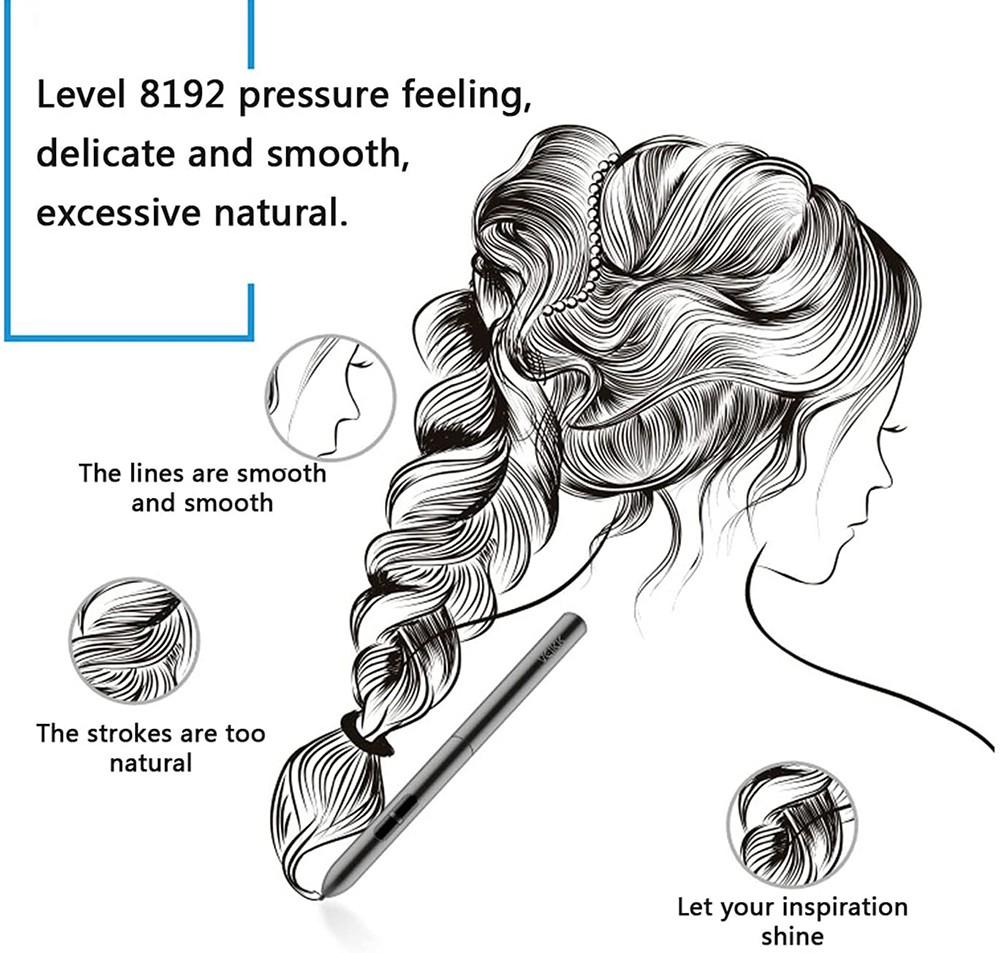 VEIKK A30 Touch Graphic Tablet 10x6'' Active Area 8192 Level Support Windows Android Mac Linux