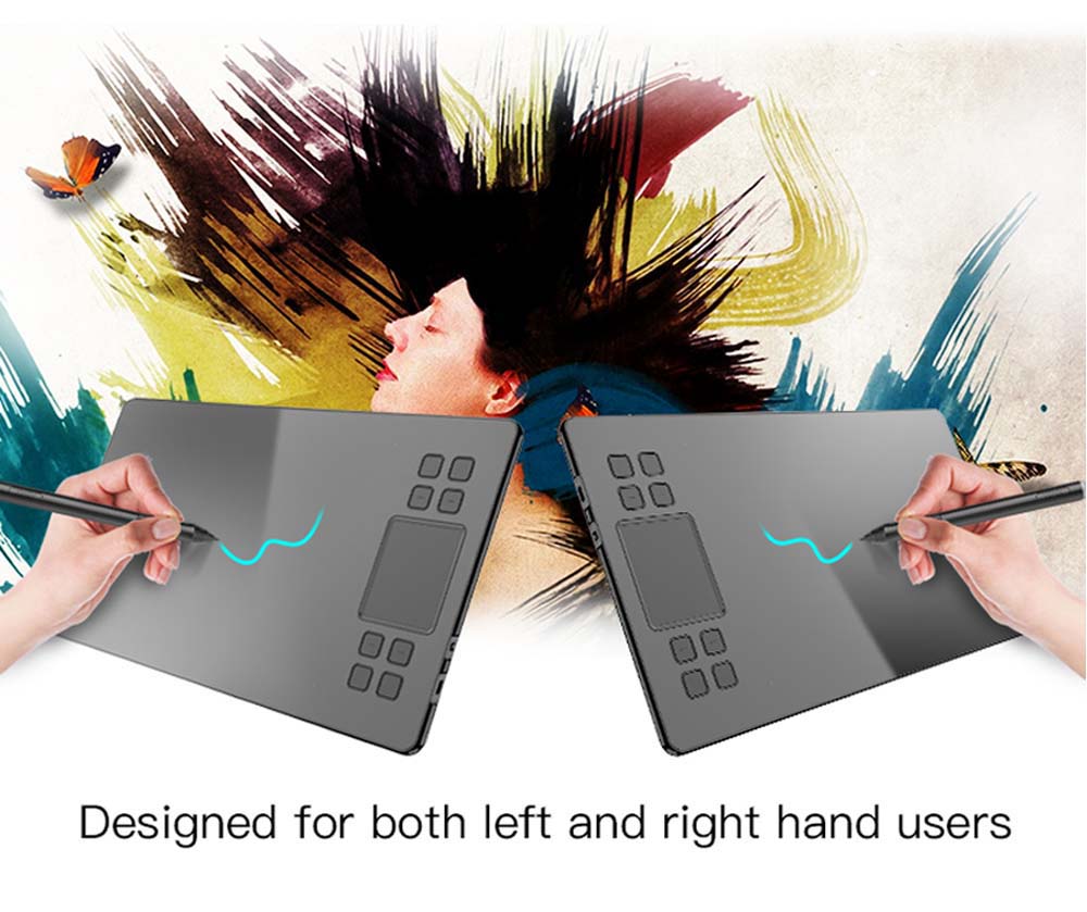 VEIKK A50 Full Panel Tablet 10x6'' 8 Customized Keys with Professional Drawing Stylus Wide Compatibility