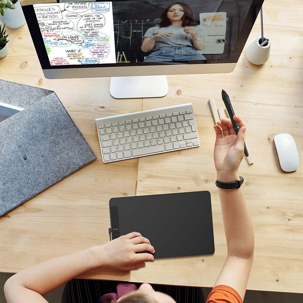 VEIKK VK1060 Drawing Tablet 10x6'' 8 Customized Keys 8192 Level Battery Free Pen Wide Compatibility