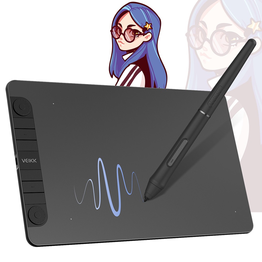 VEIKK VK1060Pro Drawing Graphic Tablet 10x6 inch with Battery-Free Passive Stylus Support Android Windows Mac