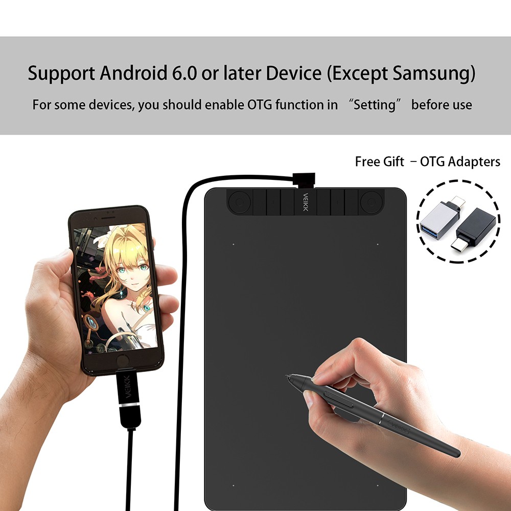 VEIKK VK1060Pro Drawing Graphic Tablet 10x6 inch with Battery-Free Passive Stylus Support Android Windows Mac