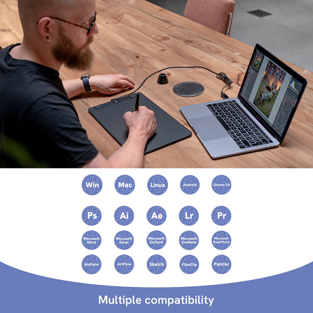 VEIKK VK1060Pro Drawing Graphic Tablet 10x6 inch with Battery-Free Passive Stylus Support Android Windows Mac