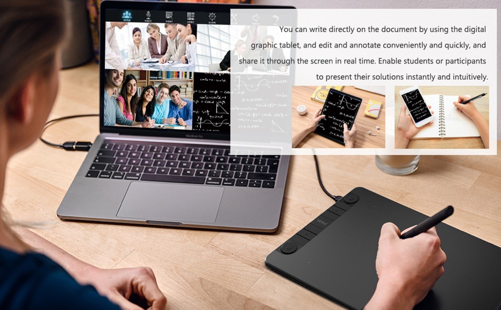 VEIKK VK1060Pro Drawing Graphic Tablet 10x6 inch with Battery-Free Passive Stylus Support Android Windows Mac