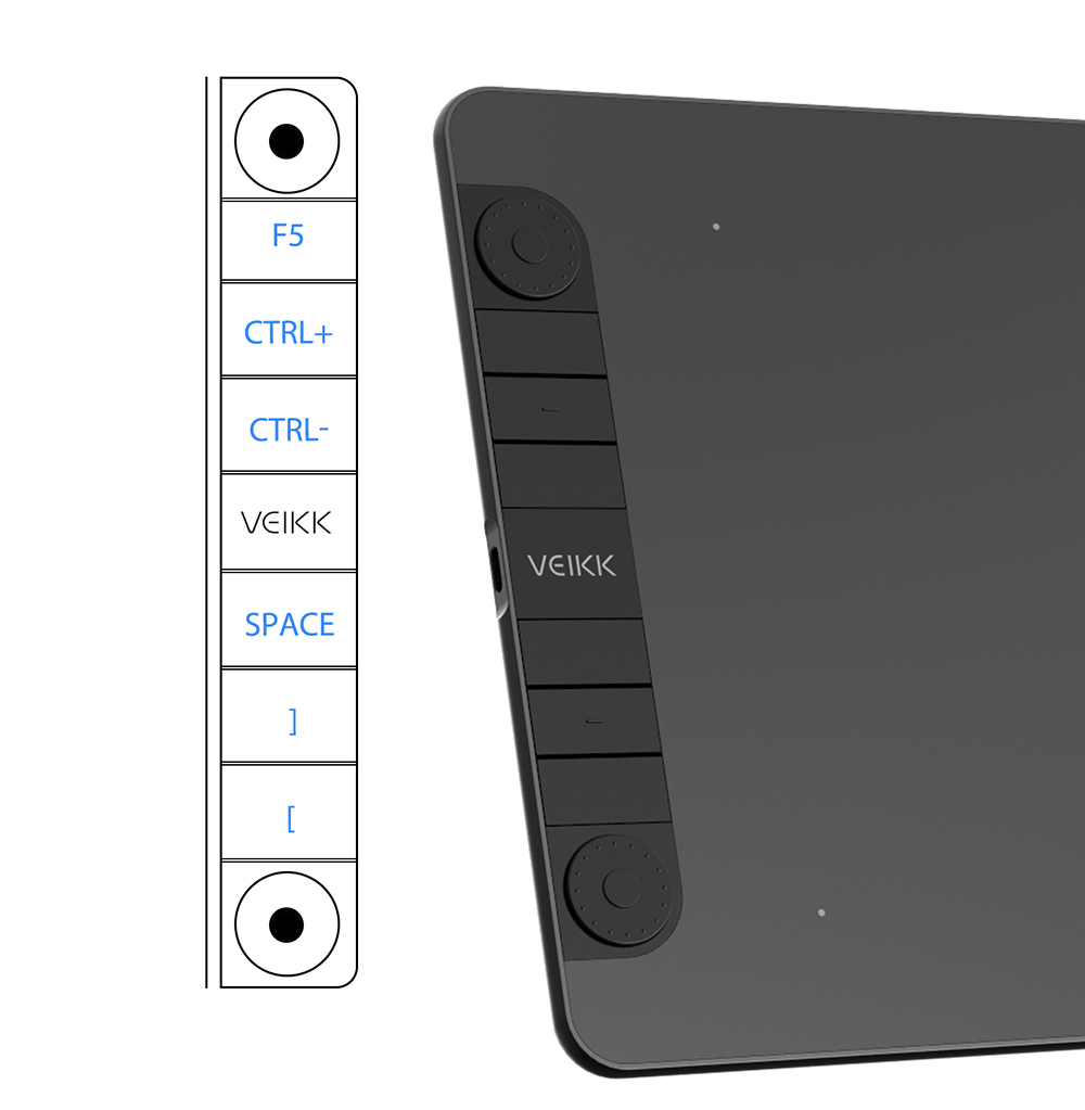 VEIKK VK1060Pro Drawing Graphic Tablet 10x6 inch with Battery-Free Passive Stylus Support Android Windows Mac